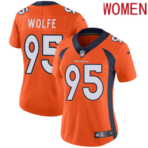 2019 Women Denver Broncos #95 Wolfe orange Nike Vapor Untouchable Limited NFL Jersey->women nfl jersey->Women Jersey
